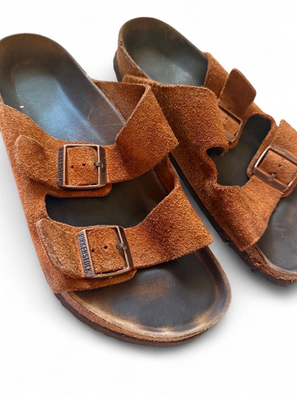 Birkenstock Arizona Suede Sandals in Chestnut